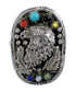 Southwestern Multicolor Silver Eagle Ring Size 8 UX83992